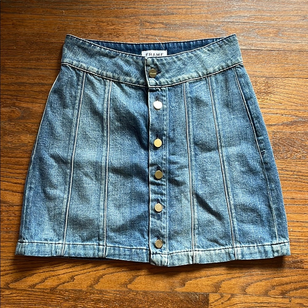 Frame Denim Georgetown Le Panel Denim Skirt